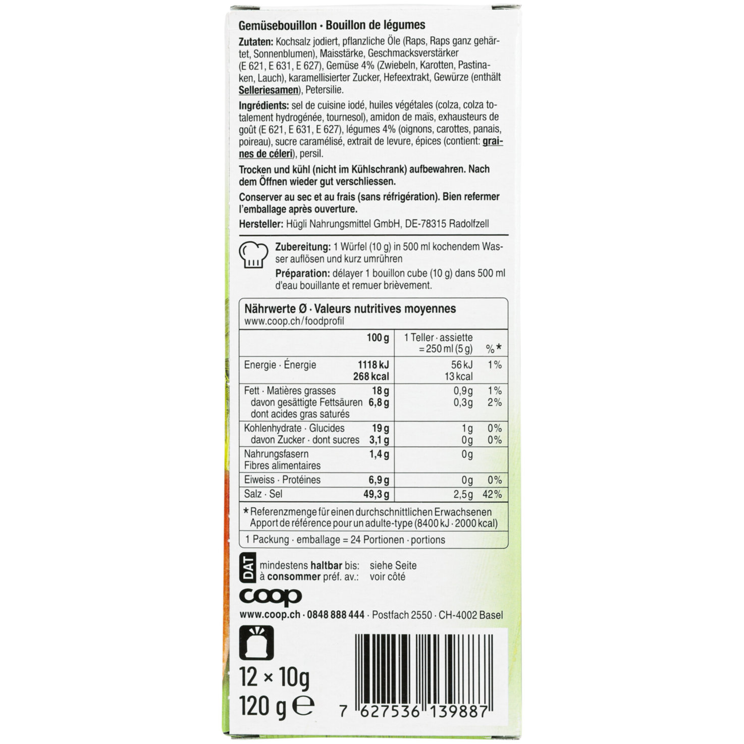 Prix Garantie Bouillon Gemüse Würfel 12 Stück