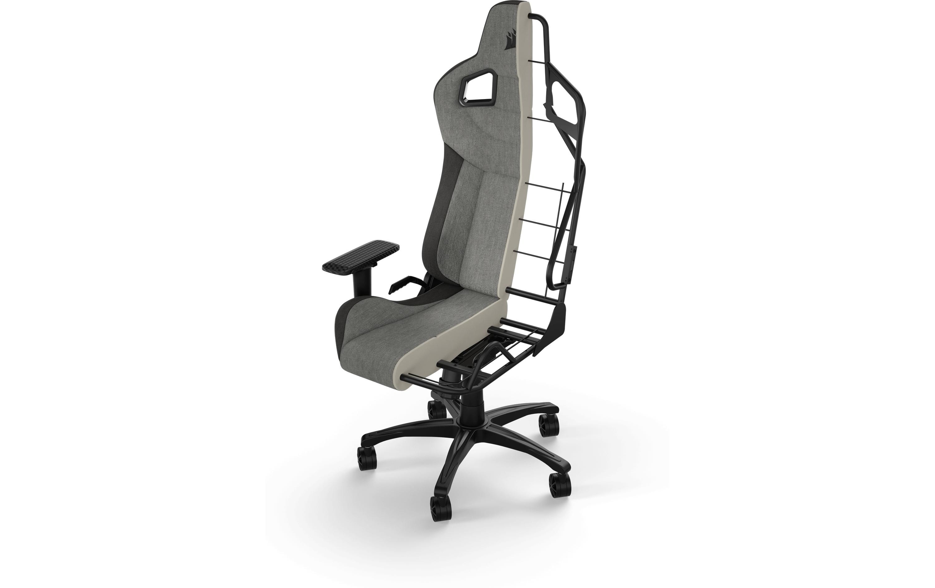Gaming-Stuhl T3 Rush (2023) Grau<br>Ergonomischer Racing-Gaming-Stuhl mit einer Belastbarkeit von bis zu 120 kg