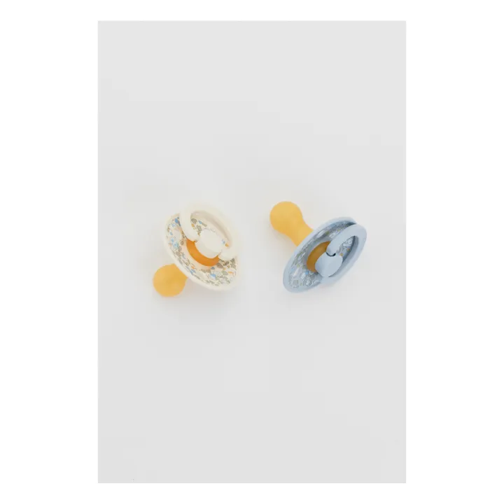 Bibs Tétines en caoutchouc naturel Bibs x Liberty - Set de 2 | Bleu ciel