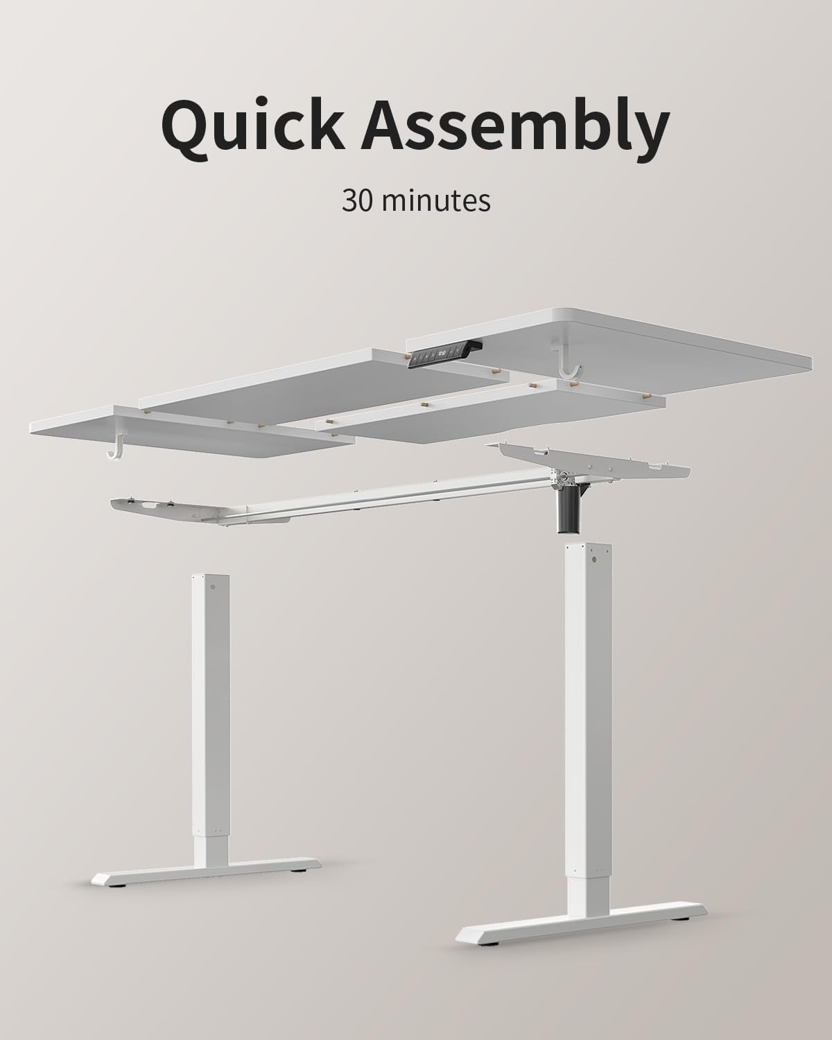 FEZIBO Höhenverstellbarer Schreibtisch mit USB-A und USB-C-Ladeanschlüssen, 160 x 80 cm Schreibtisch Höhenverstellbar Elektrisch, Ergonomischer Steh-Sitz Tisch für Heimbüro, Standing Desk, Weiß