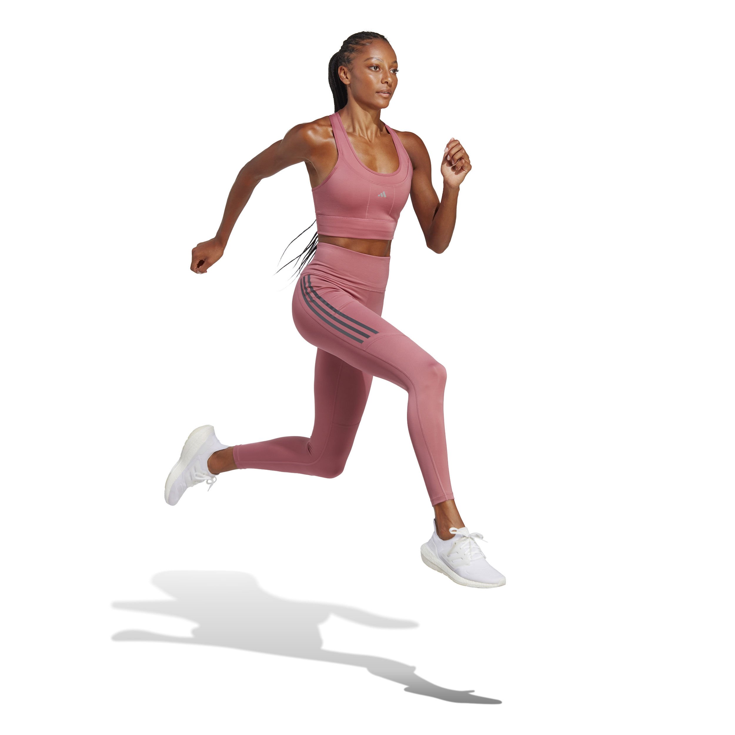 adidas DailyRun 3 Stripes 7/8 Collant Tight Femmes - Pink