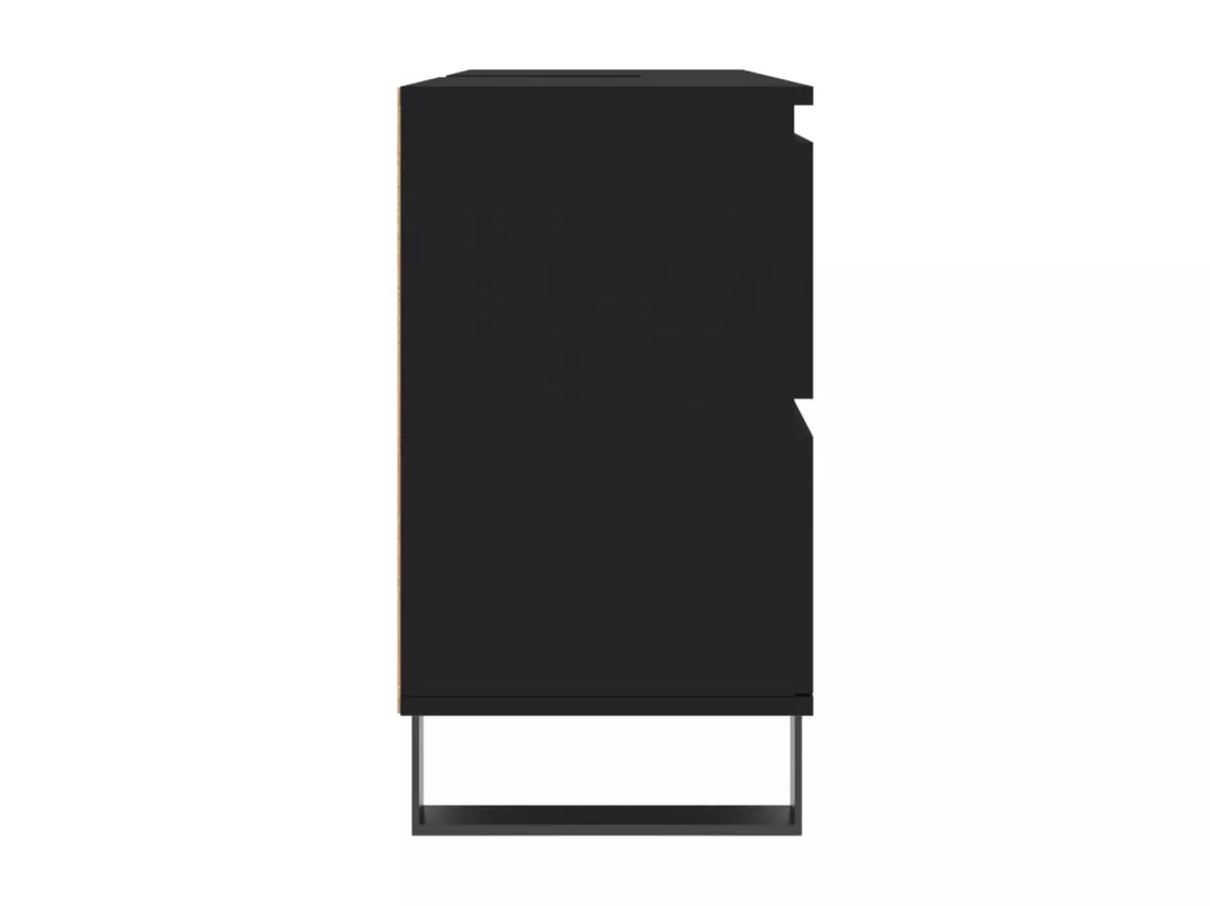 Armoire de salle de bain noir 80x33x60 cm bois d'ingénierie