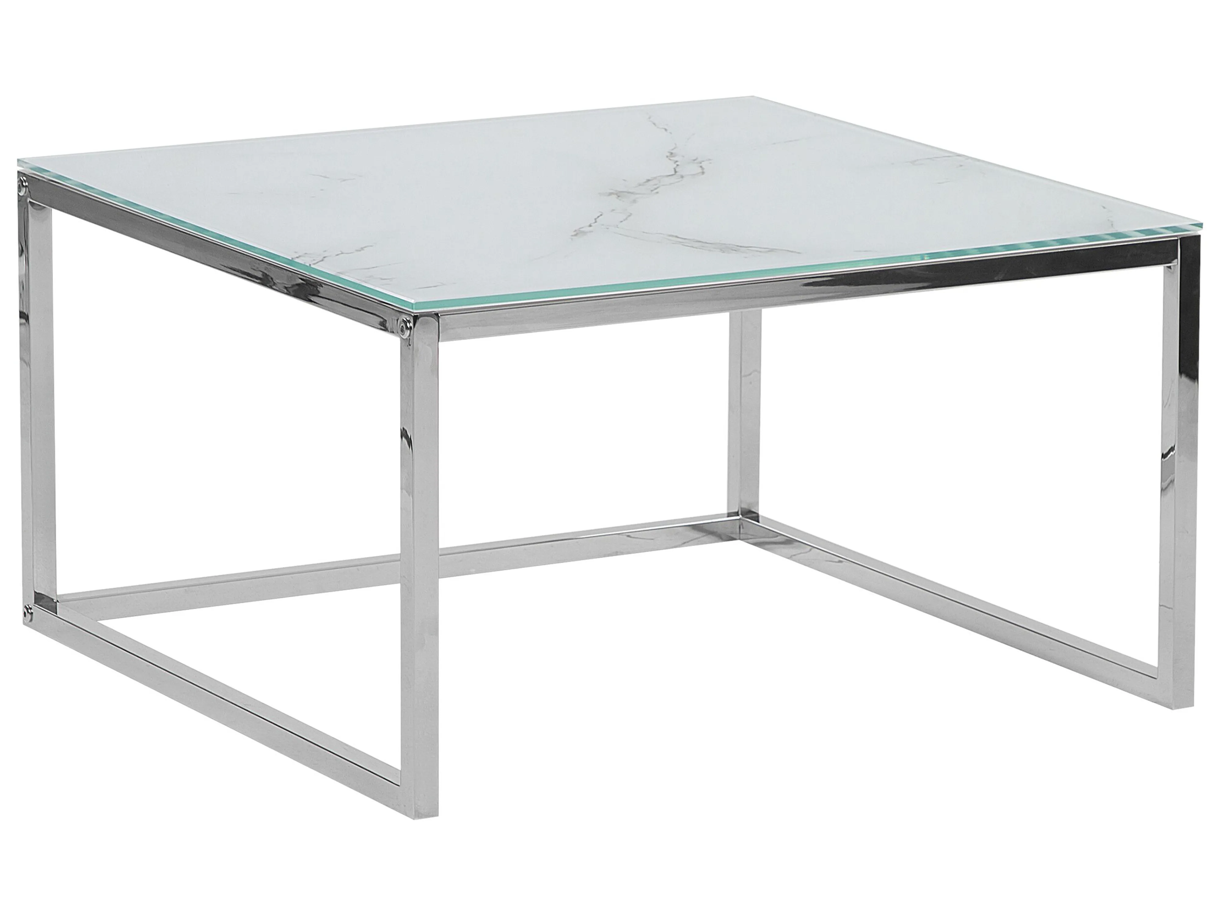 Set van 2 salontafels BREA Veiligheidsglas Wit marmer