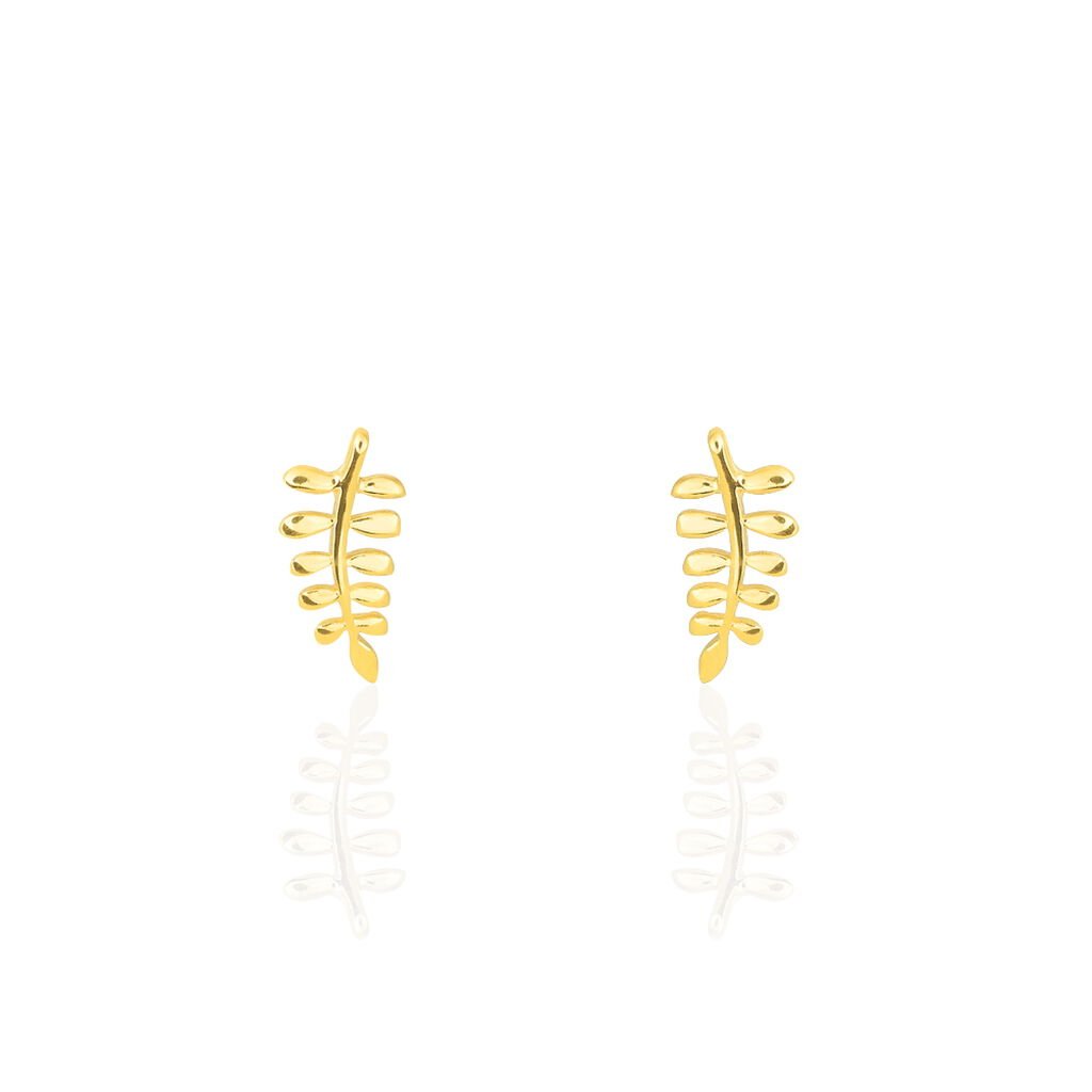 Boucles D'oreilles Puces Bartolomea Feuilles Or Jaune
