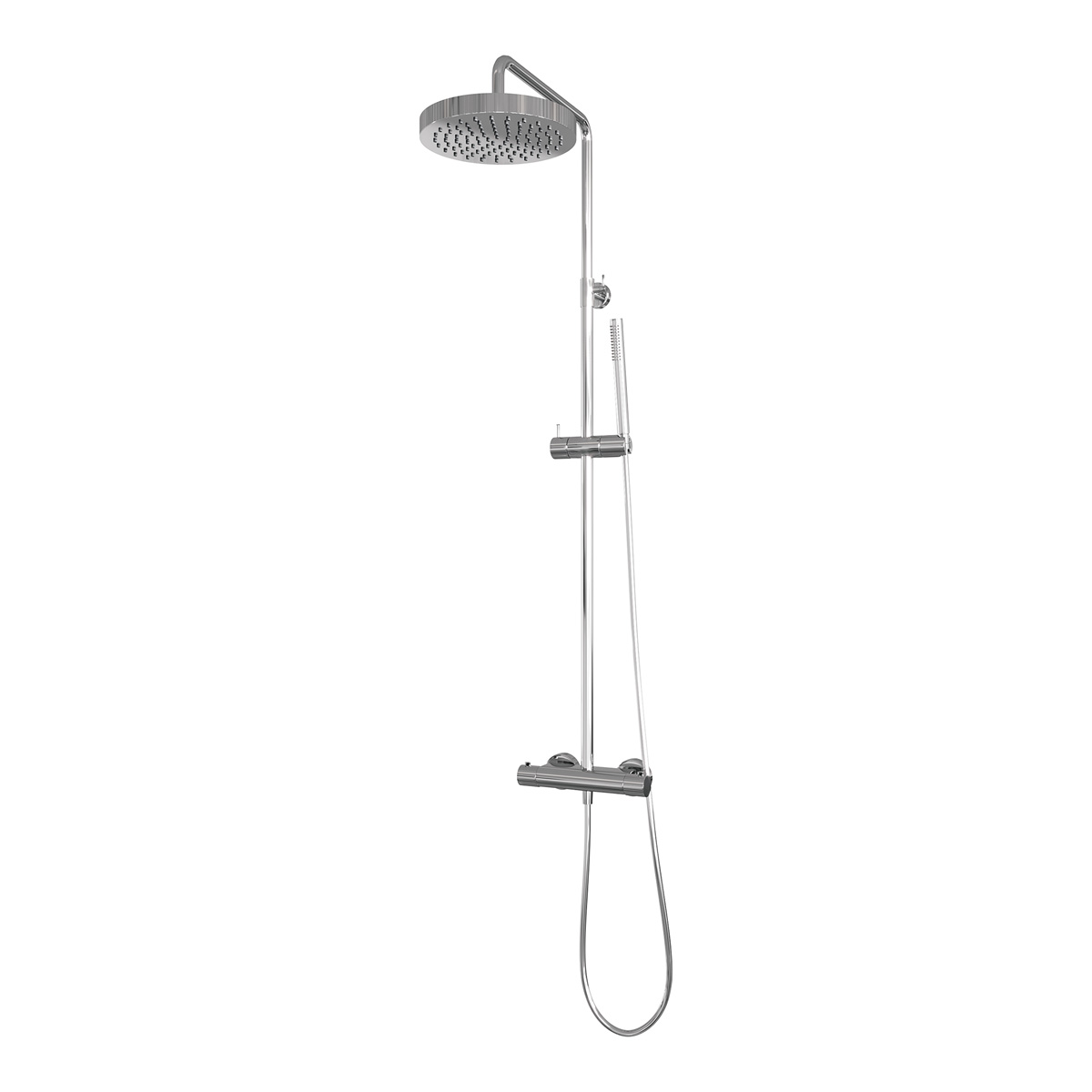 Brauer Stripe opbouw regendouche met 25cm hoofddouche en staafhanddouche chroom