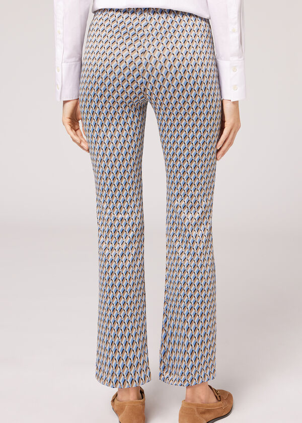 Leggings cropped flare geométricas
