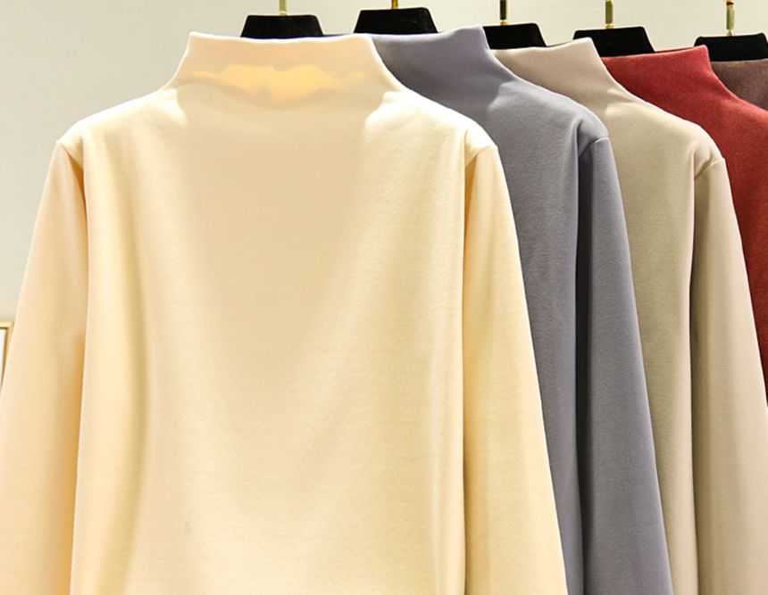 JVL - T-shirt met lange mouwen en mockneck, effen