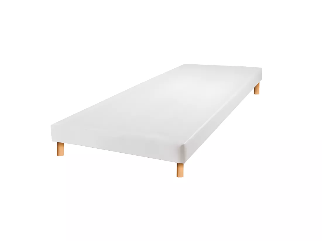 BELLECOUR LITERIE | Sommier tapissier CAPUCINE 90x190 cm | Epaisseur 13 cm | Blanc (pieds non inclus)