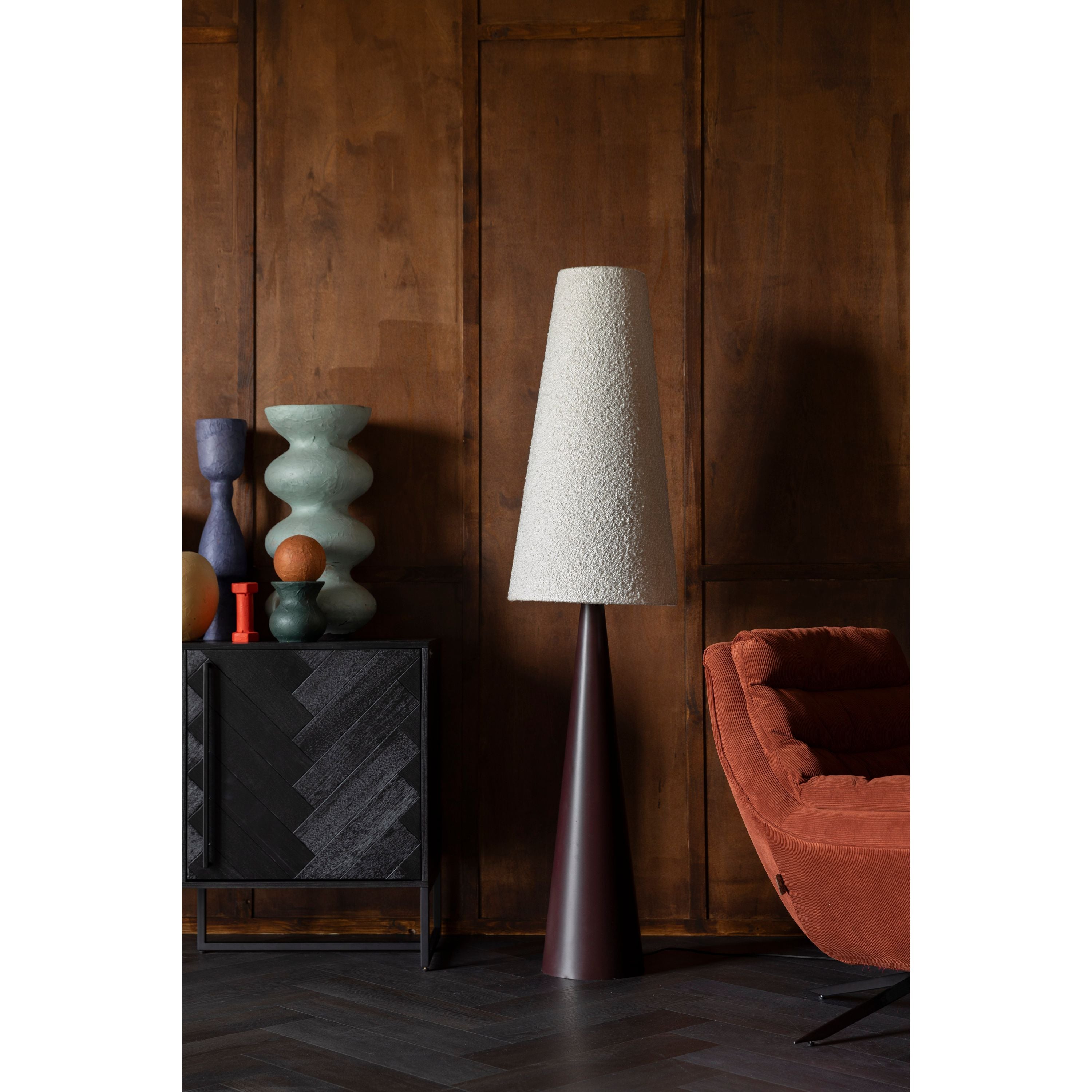 Dutchbone Miki Vloerlamp| Staande lamp Bouclé Hout - Beige