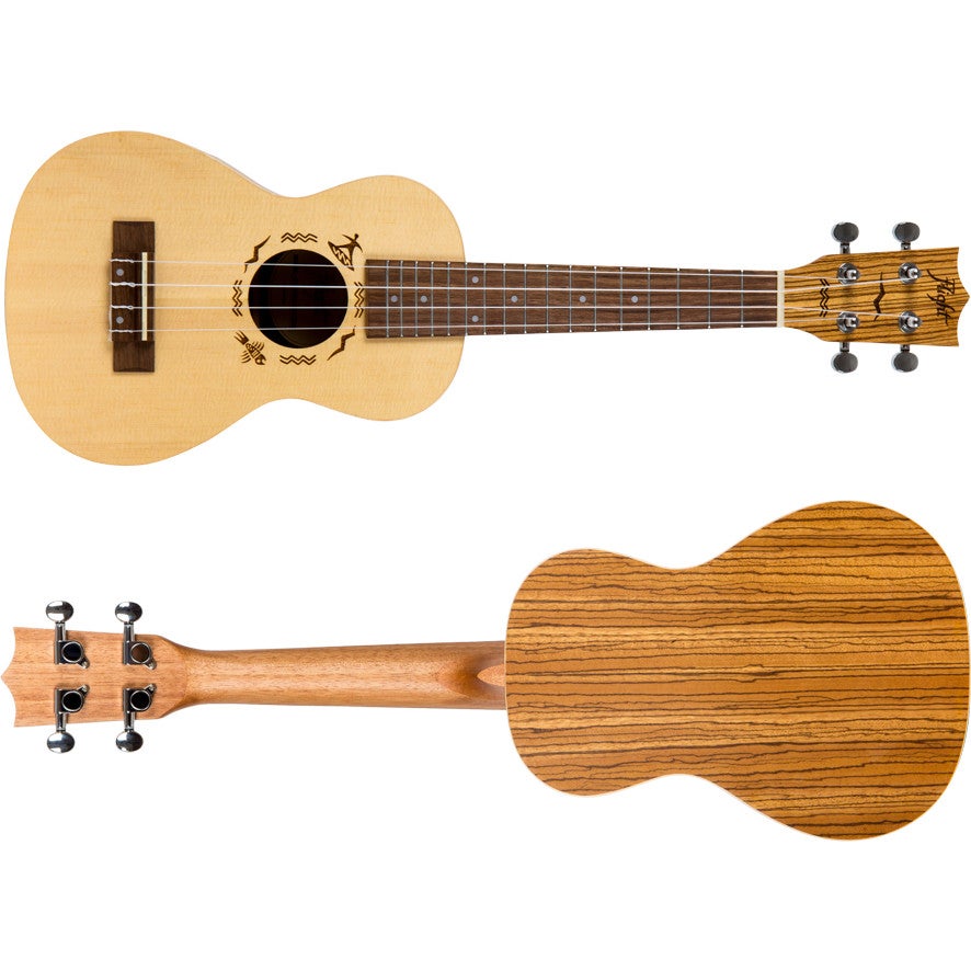 Flight Designer Series DUC525 SP/ZEB concert ukelele met gigbag