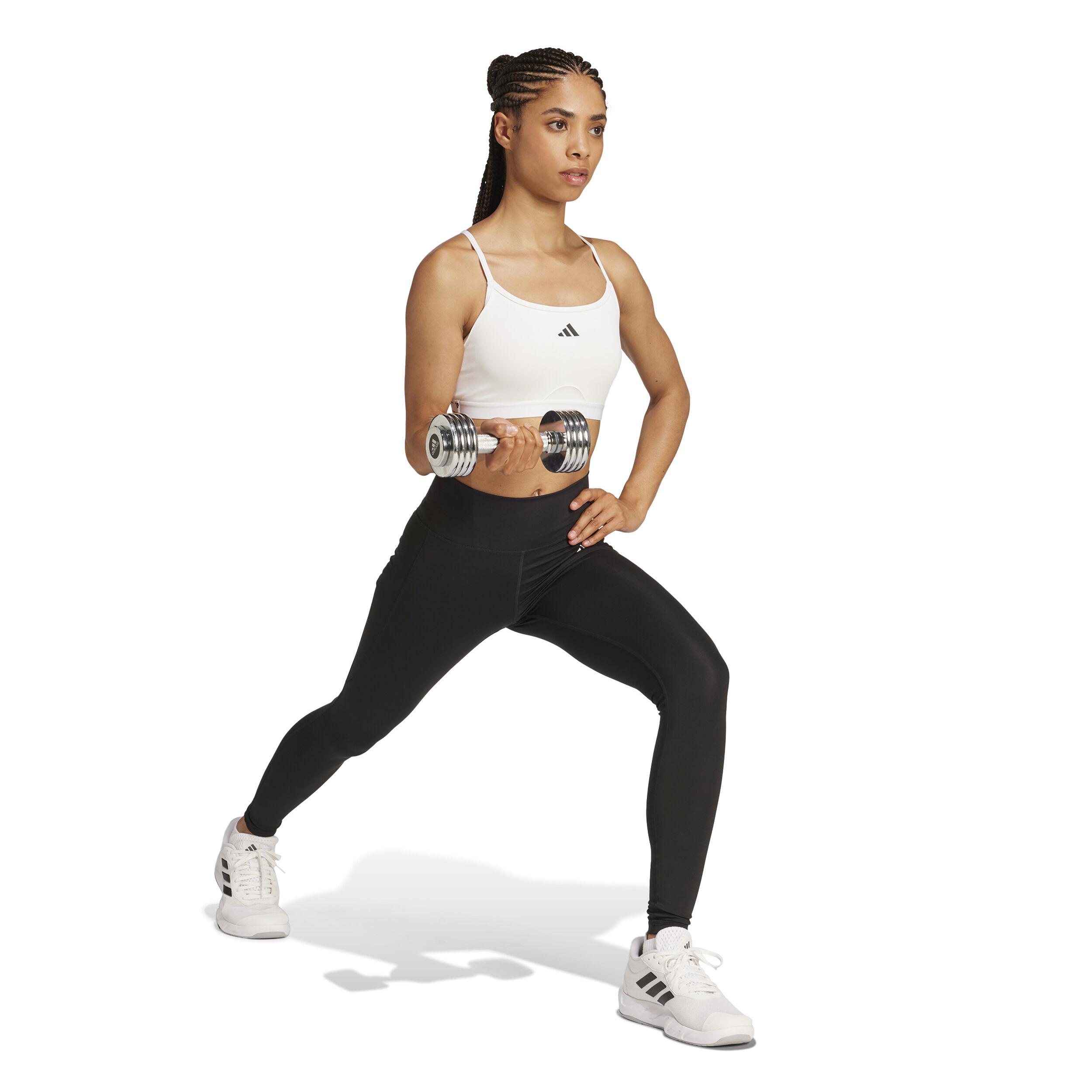 adidas Aeroreact Training 3 Stripes Soutien-gorge Sport Femmes - Blanc