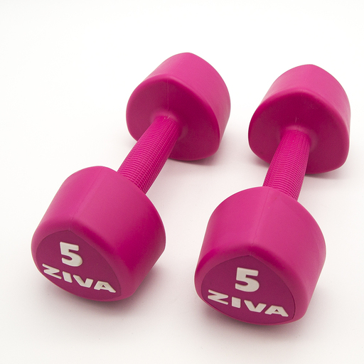 2 halteres rosa Ziva Chic Studio de 5 kg
