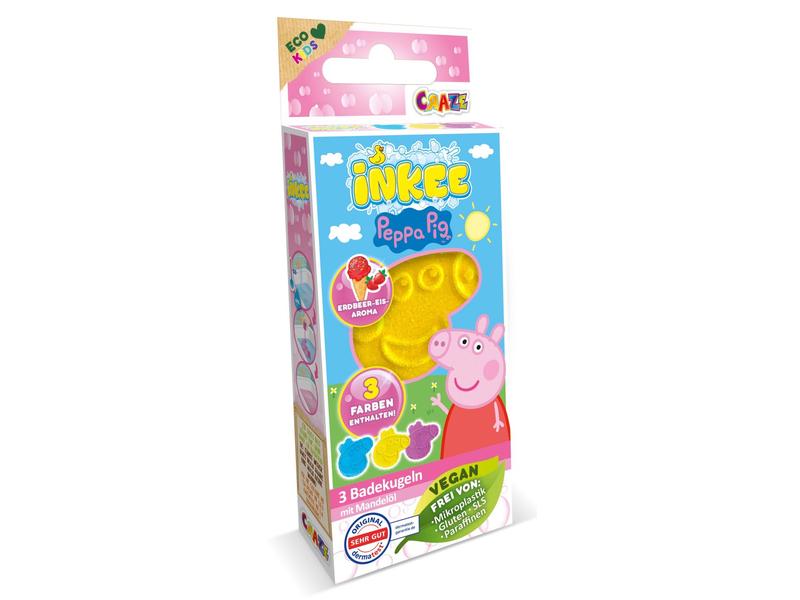 Craze Badespass Inkee Badebomben Peppa Pig 3er-Set Badebomben in niedlicher Peppa Pig-Gesichtsform