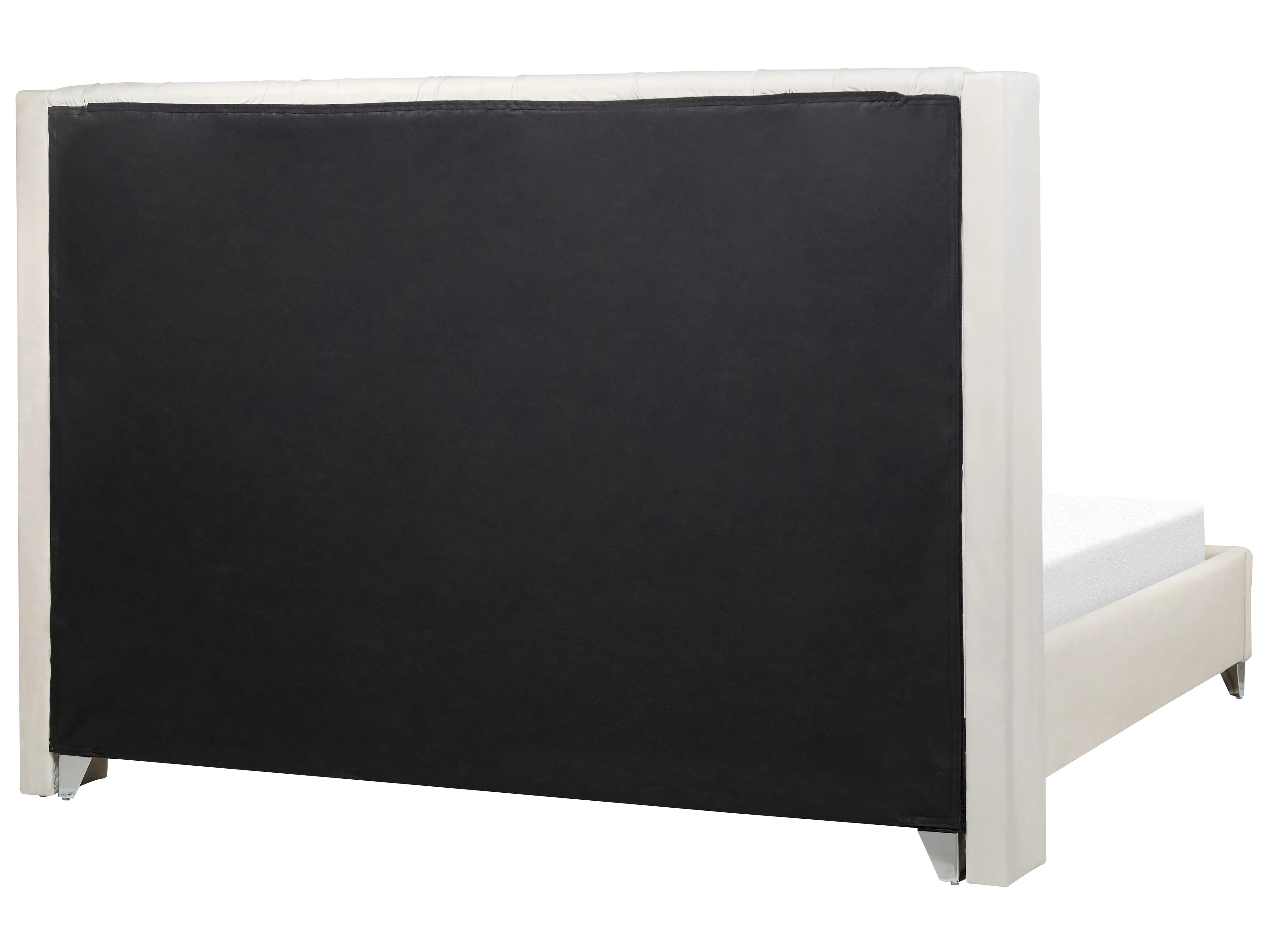 Bed Fluweel LUBBON 180 x 200 cm Gebroken wit