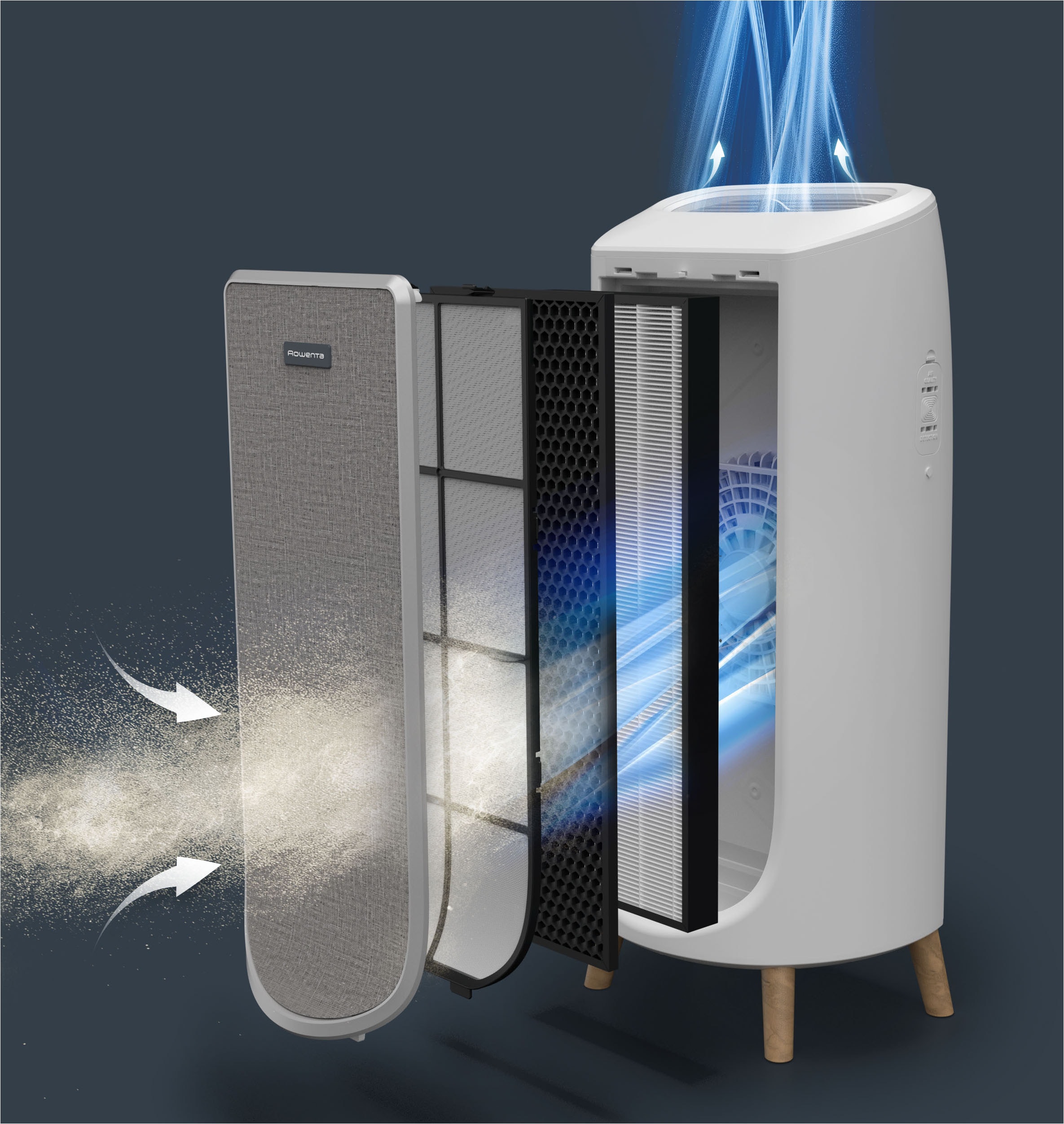 Rowenta Luftreiniger »PU6180 Intense Pure Air Home Connect« für 36 qm Räume HEPA-Luftfilterung, App, 4 automatische Modi, 32 dB(A), Textil-Finish