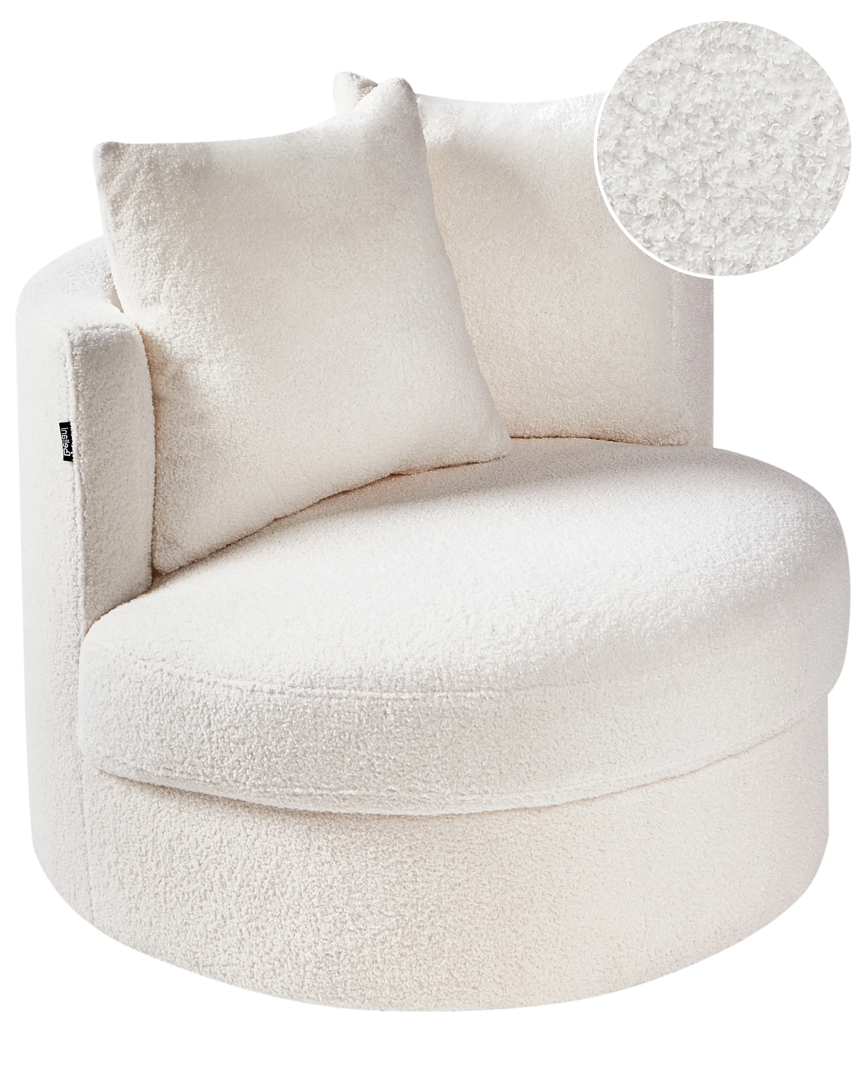 Draaifauteuil DALBY Bouclé Wit