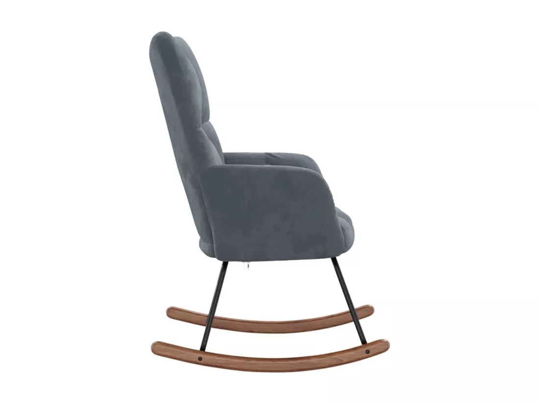 Chaise à bascule Gris foncé Velours