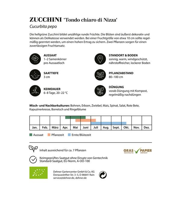 Dehner Bio-Saatgut Zucchini 'Tondo chiaro di