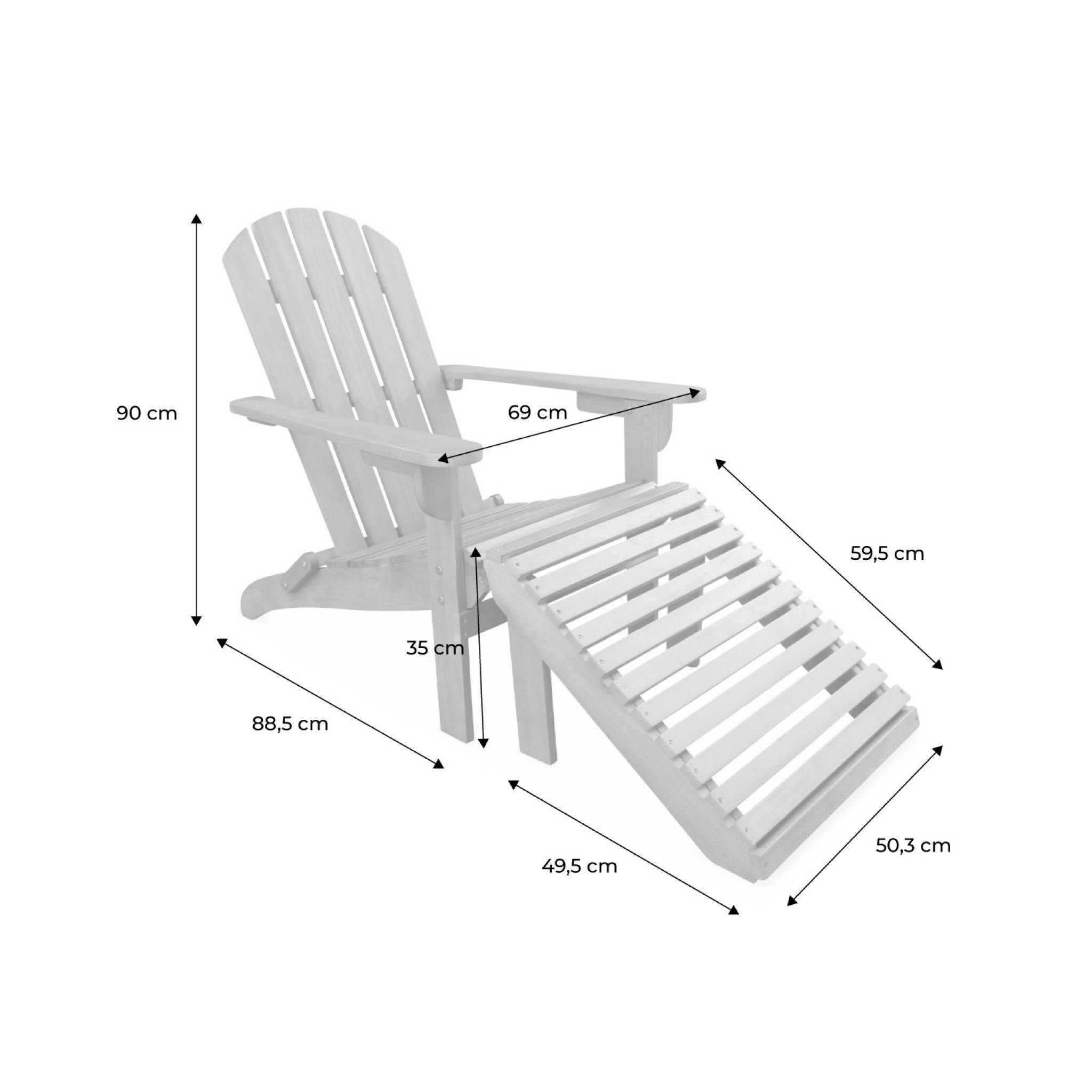 sweeek - Set van 2 eucalyptus houten tuinstoelen met tafel,