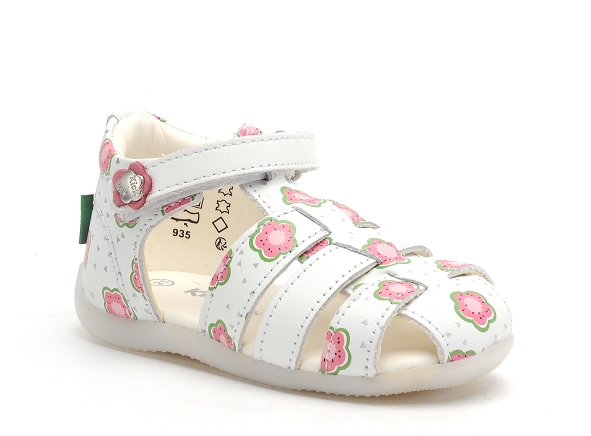 Kickers nu pieds bebe bigflo blanc