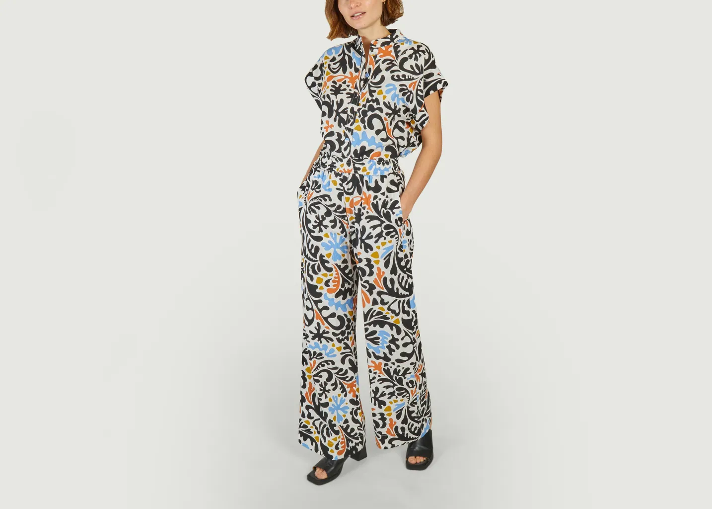 Pantalon large imprimé fantaisie Jahel Suncoo