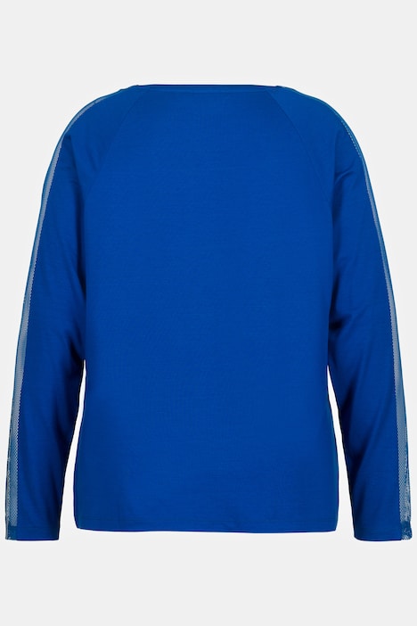 Shirt, Reflektor-Druck, U-Boot-Ausschnitt, Langarm