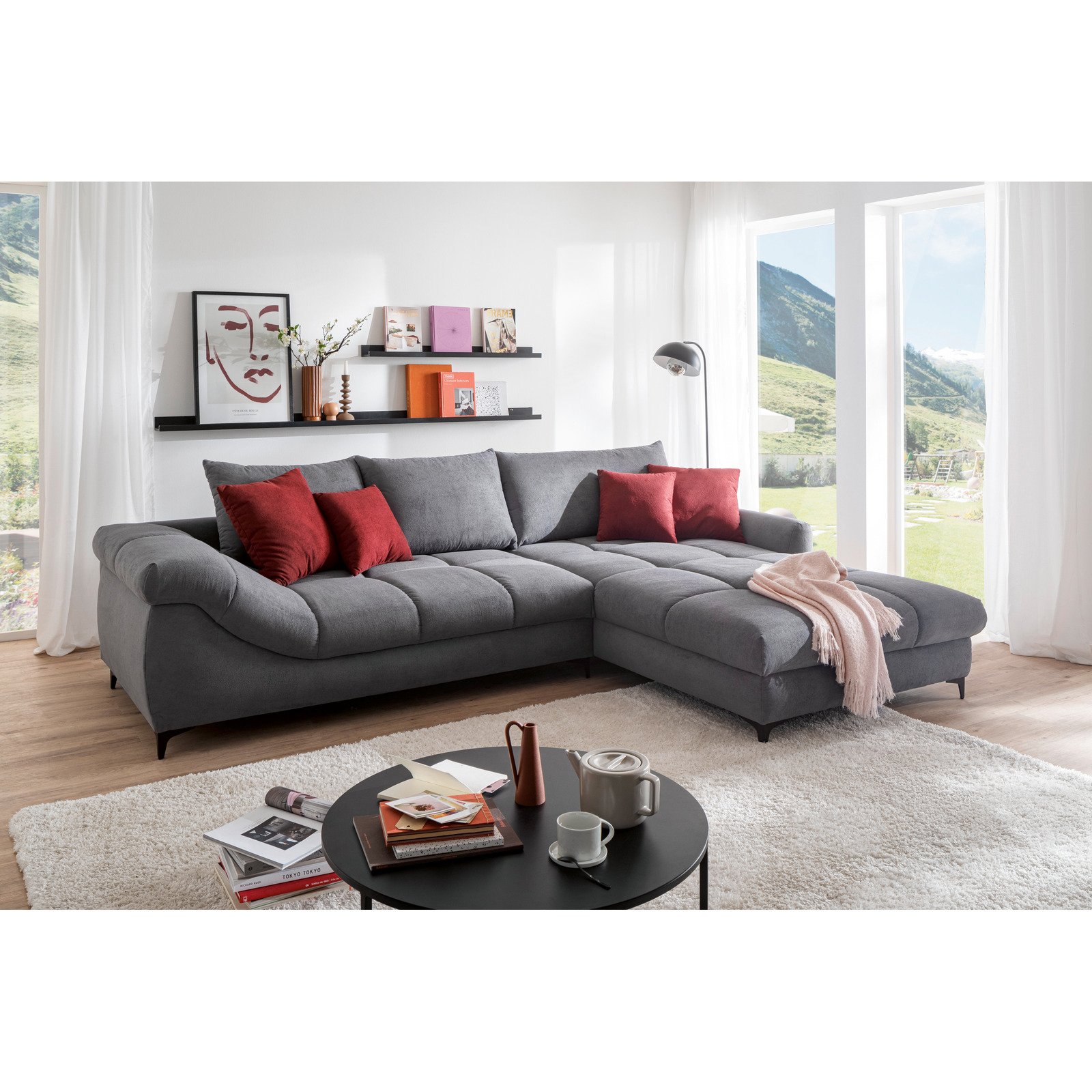 Ecksofa Holiday Stoff anthrazit