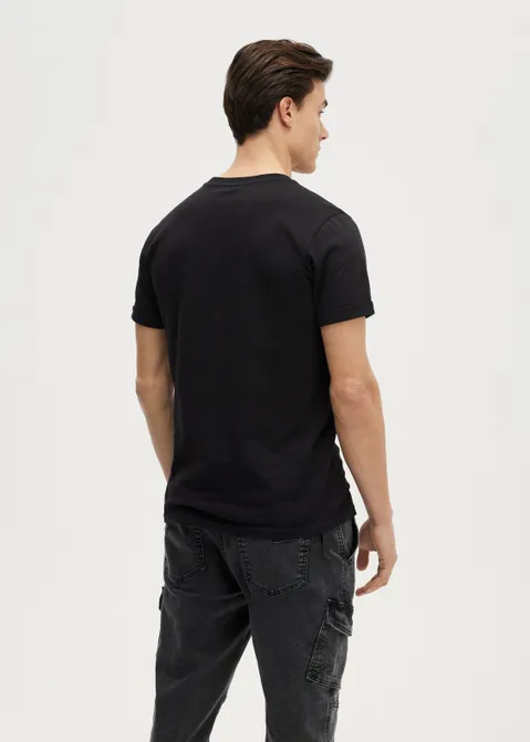T-shirt met kruis logo zwart (ZWART)
