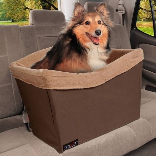 Cadeira elevatória marrom para animais de estimação para carro