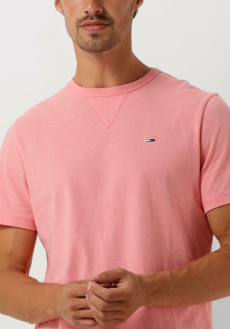 TOMMY JEANS roze tommy jeans t-shirt tjm slim rib detail tee