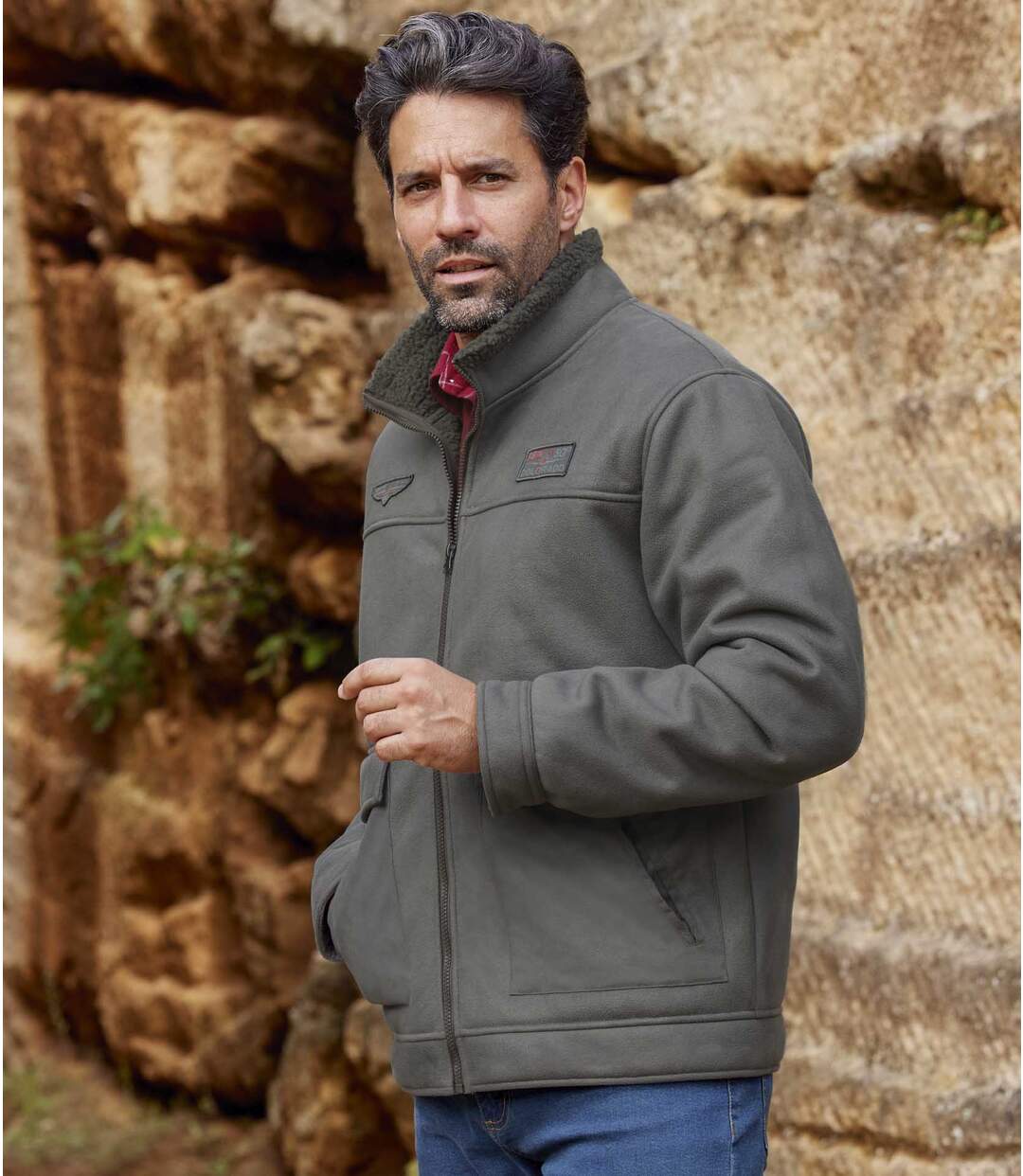 Blouson Suédine Effet Daim Doublé Sherpa