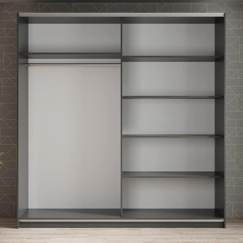 Meubella - Kledingkast Azrael - Grijs - 200 cm
