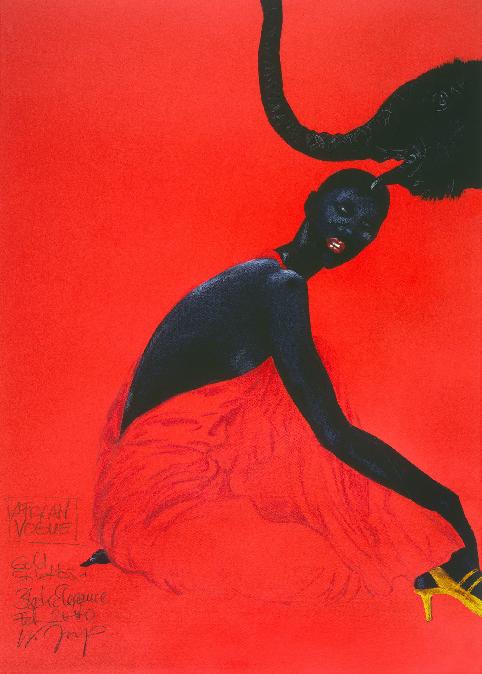 African Vogue - Gold Stilettos & Black by Wolfgang Joop - Limited Edition. Edition of: 100. Signed.
