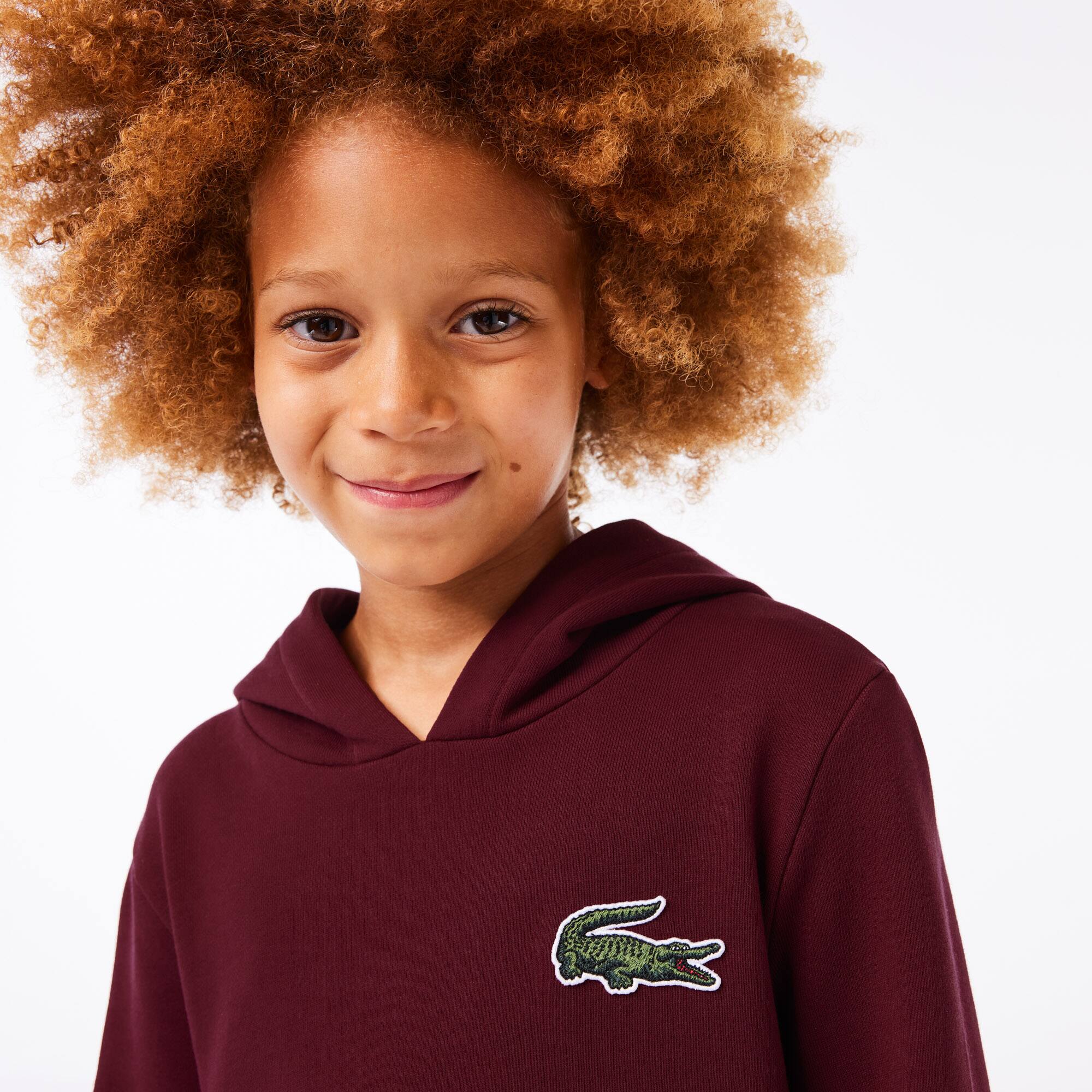 Sweatshirtkleid mit Kapuze aus Baumwollfleece Hosen & Kleider - Rot - Lacoste - Mädchen