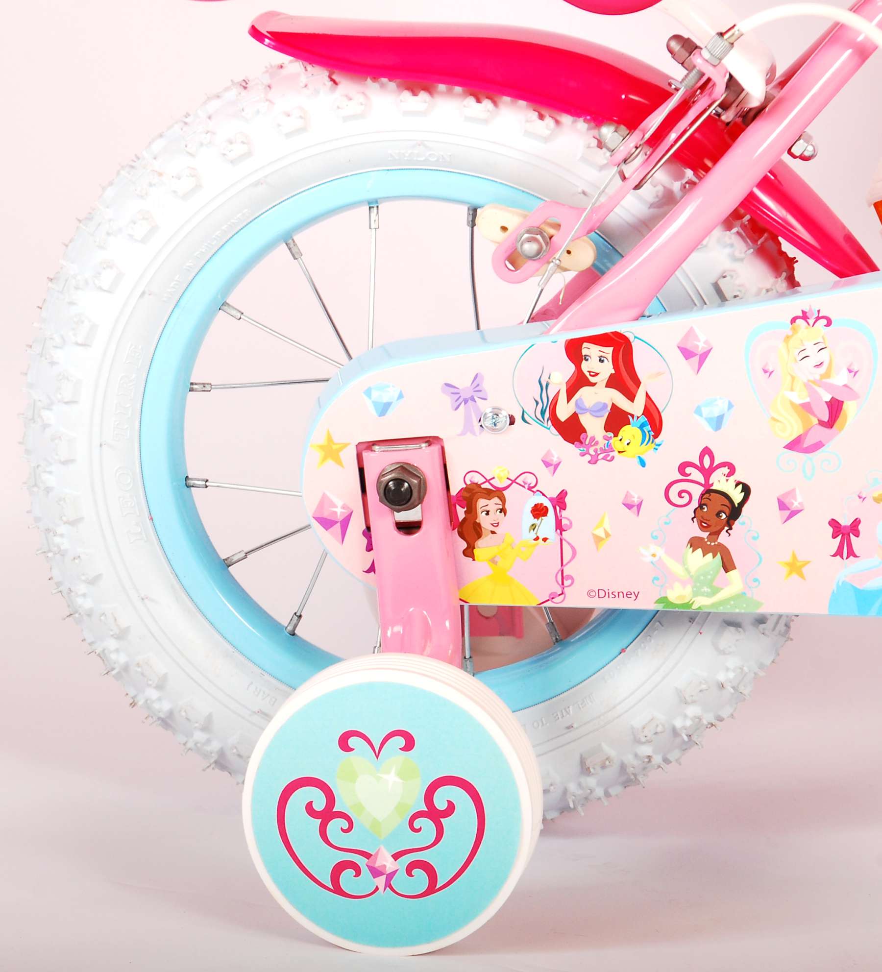 TPFSports Disney Princess Kinderfahrrad - Mädchen - 12 Zoll - 2 Handbremsen - Pink
