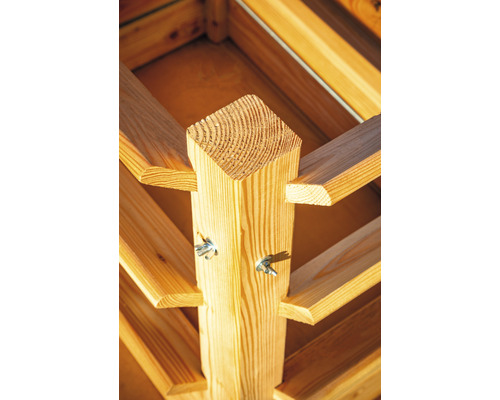 Premium verhoogde tuinbak WESTMANN maat L 65 x 65 x 73 cm naturel