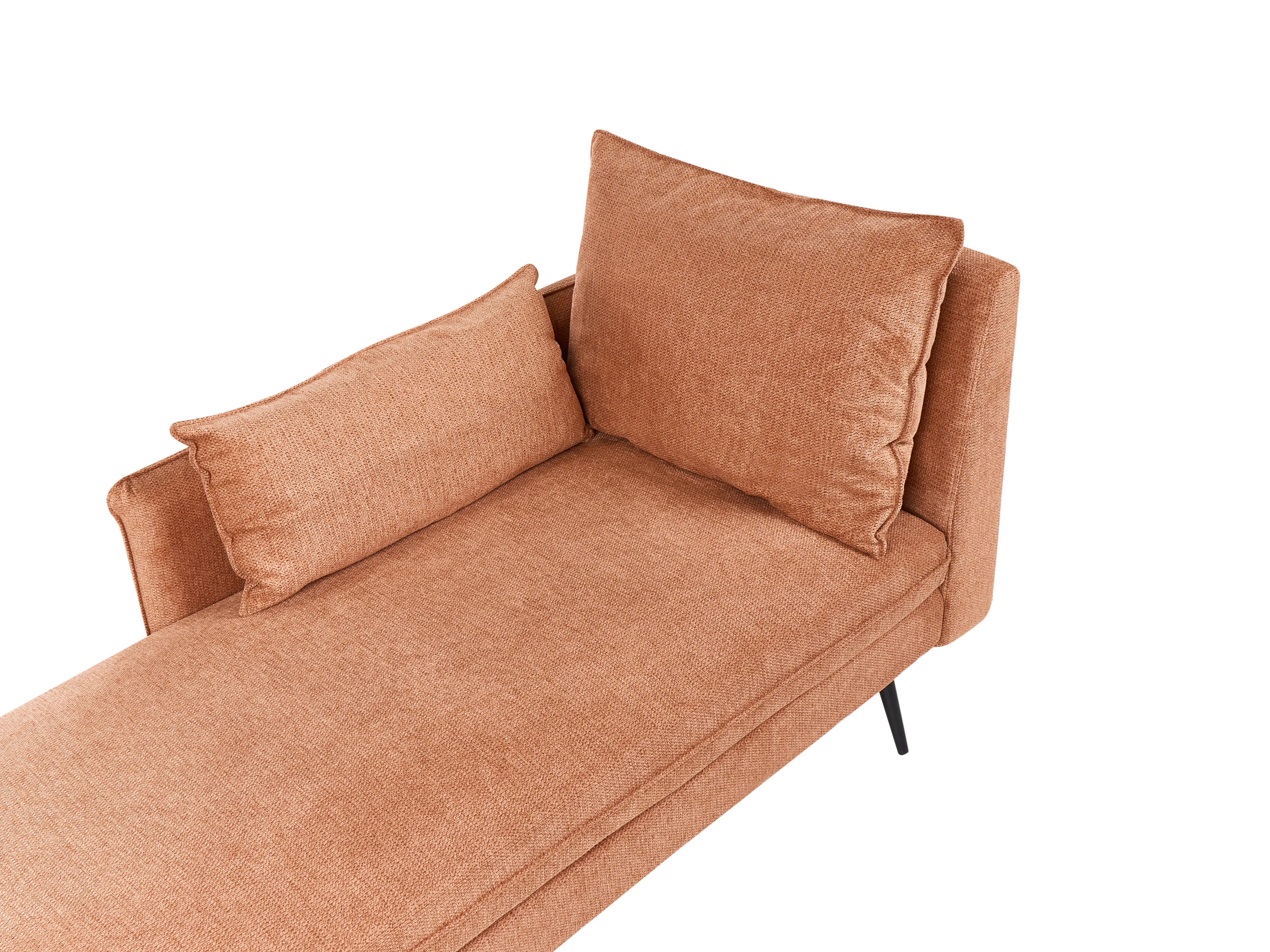 Rechtszijdige chaise longue YERRES Stof Oranje
