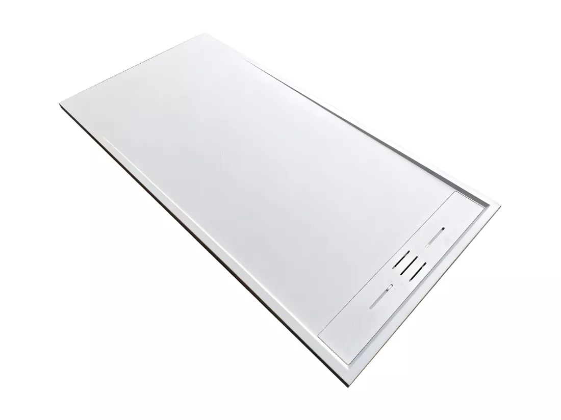 Receveur de douche 80 x 120 cm extra plat SALVI en SoliCast® surface ardoisée blanc