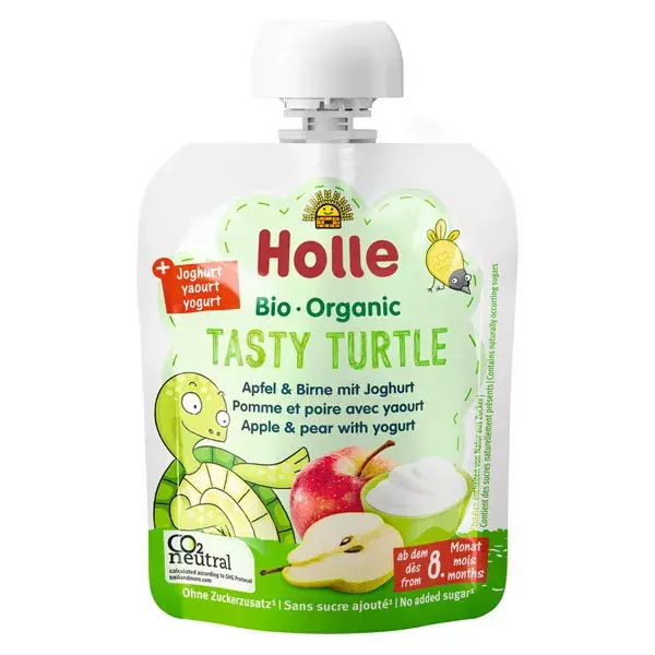 Iogurte Holle Gourd Sabor Tartaruga Maçã Pera +8m Orgânico 85g