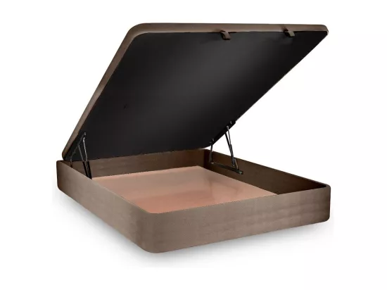 Sommier Coffre Velours Taupe 180x200 H39cm