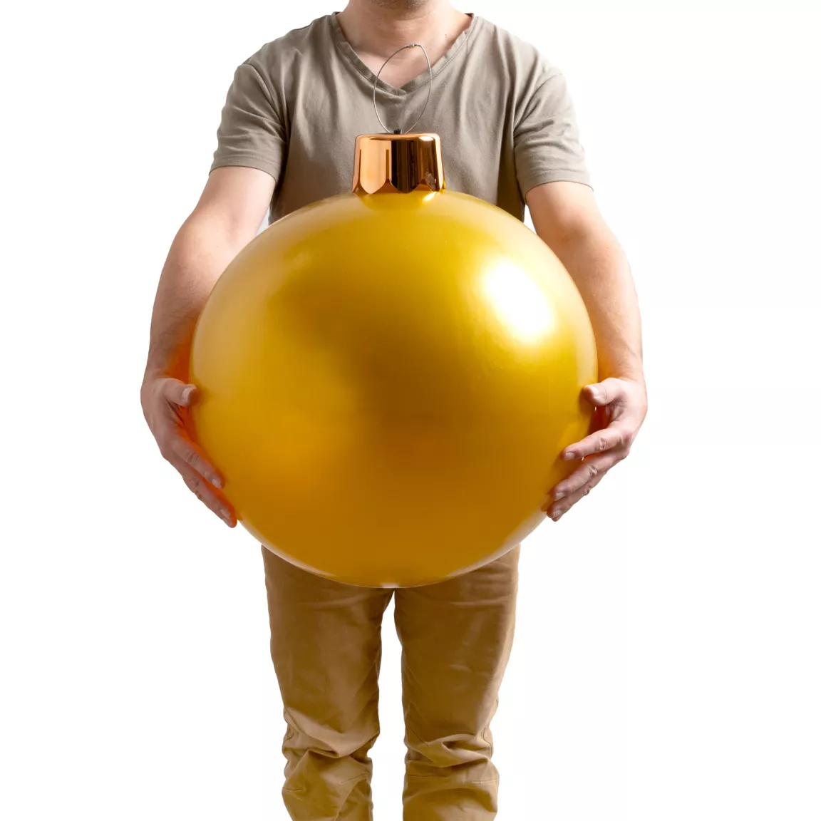 Grande boule de Noël gonflable (D45 cm) Or