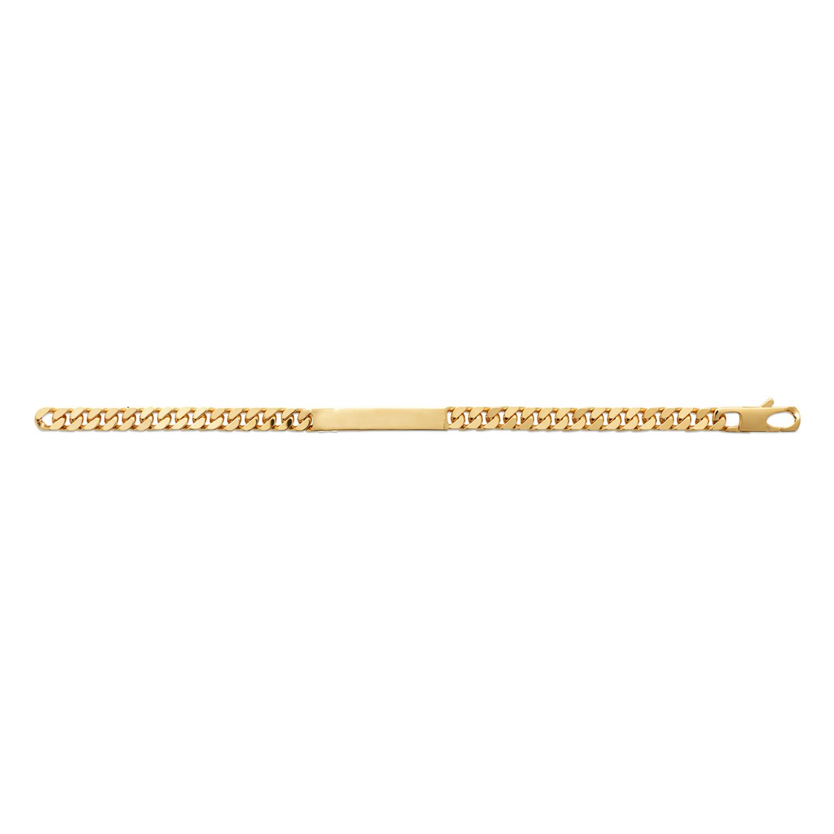 Bracelet identité maille alternée plaqué or