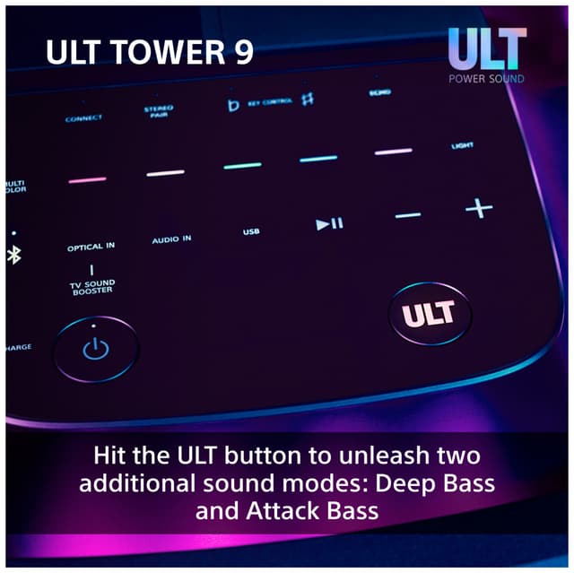 Sony ULT Tower 9 bærbar festhøjttaler (sort)