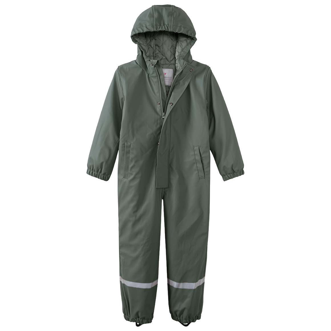 Famy Kinder Regenoverall mit gestepptem Futter oliv
