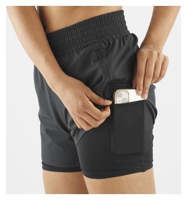 Short 2-en-1 Salomon SHKout Core 4in Noir Femme