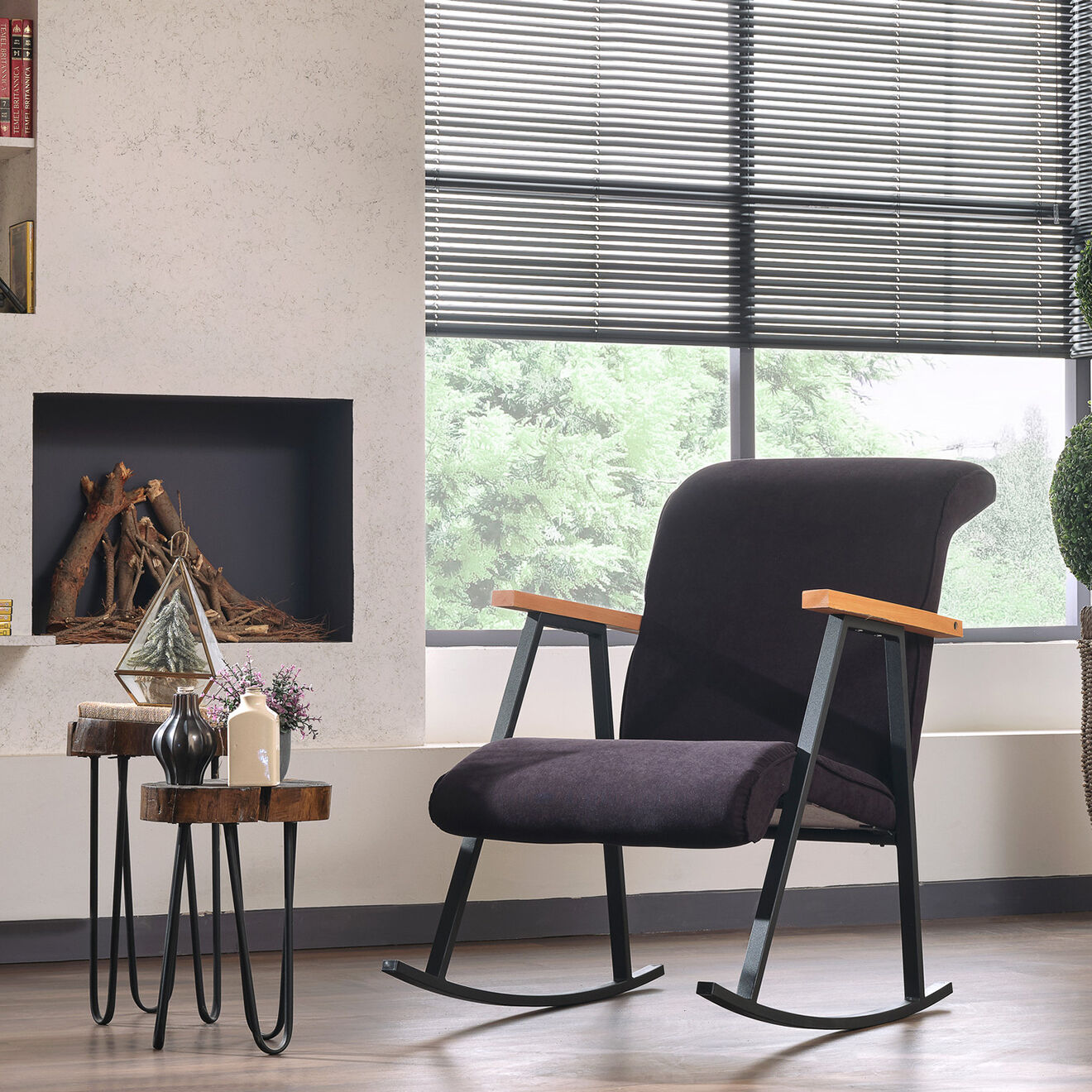 Atelier del Sofa Chaise à bascule Yoka noire - 100x55x65 cm