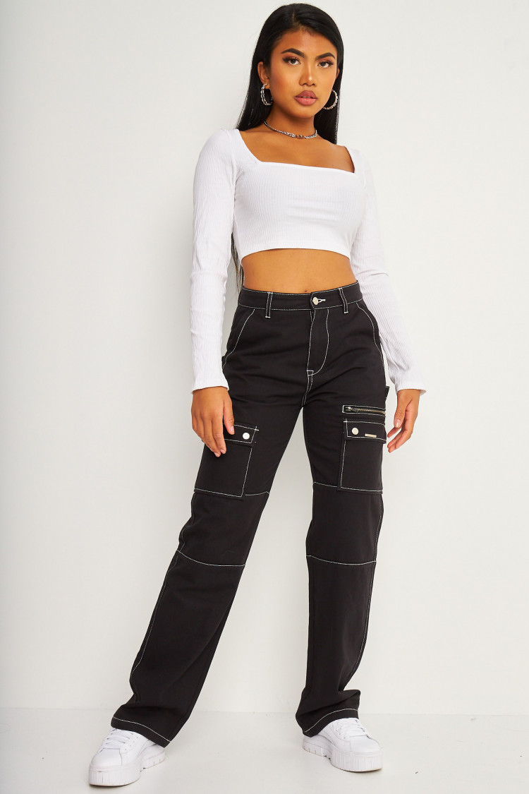Pantalon cargo noir Brentiny