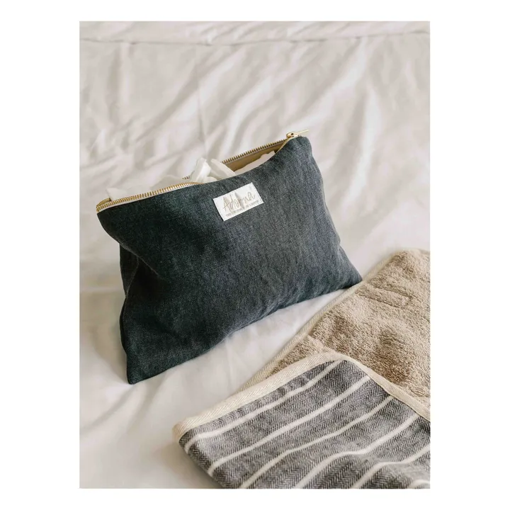 Adorna Pochette en lin | Bleu marine
