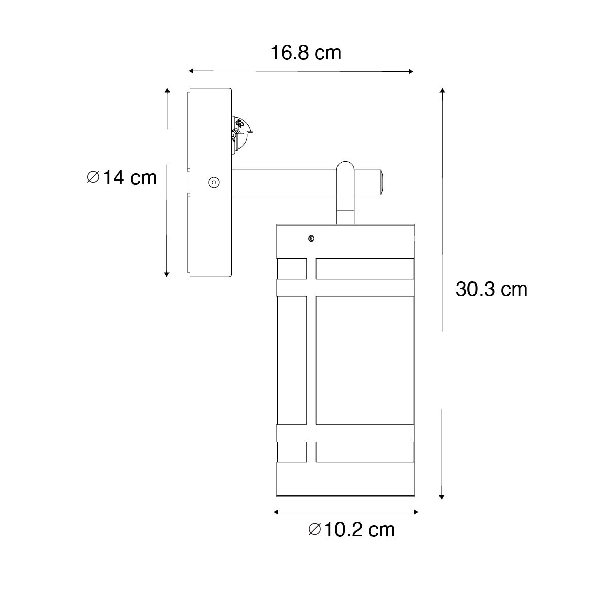 Buiten wandlamp roestbruin IP44 met bewegingssensor - Ruben