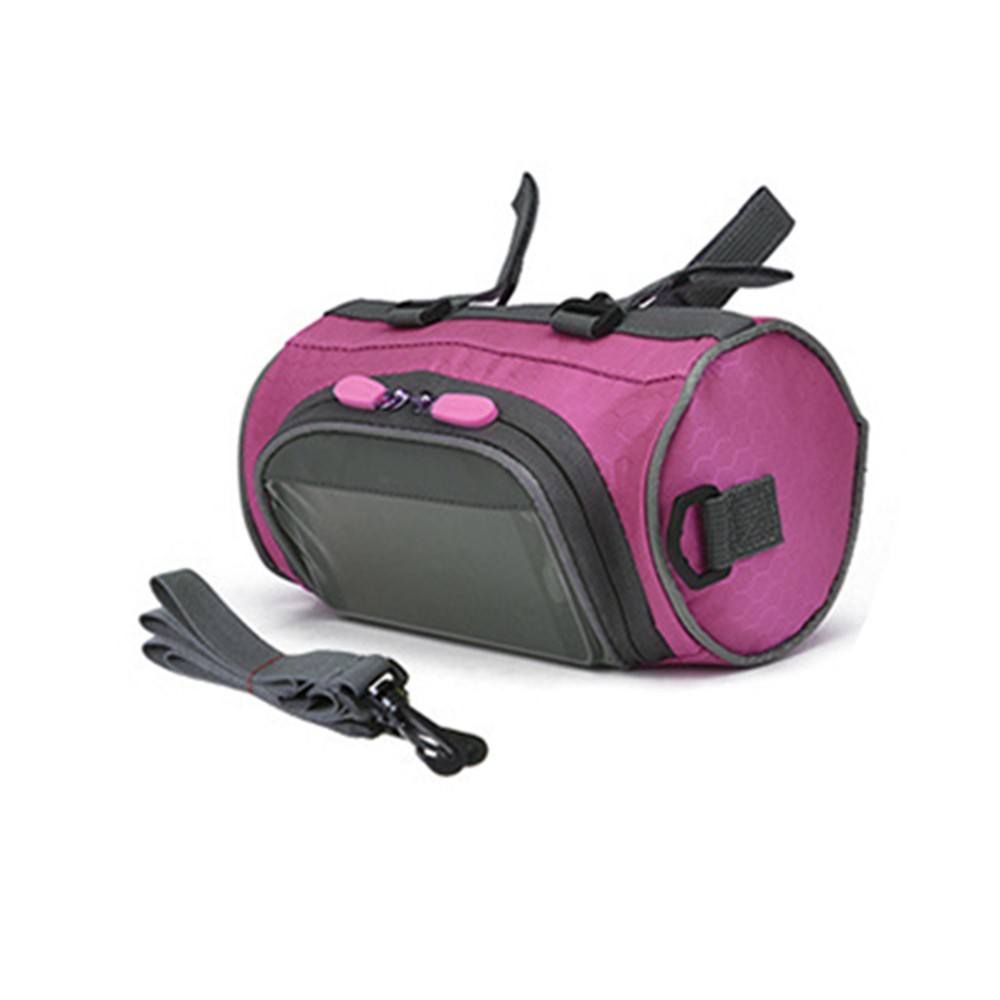 (3L) 22x12cm 2in1 Spritzwasserfeste Fahrrad Velo Smartphone Gravel Bike Lenkstangen Tasche   Umhängetasche - Pink